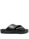 Jil Sander Black Sandals With Criss Cros Bands In Black