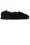 Jil Sander Fuzzy Fur Slippers In Black