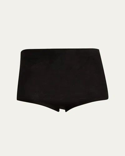 Jil Sander Fuzzy Knit Micro Shorts In Black