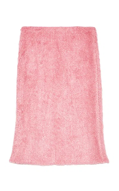 Jil Sander Fuzzy Knit Mini Skirt In Pink