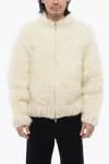 Jil Sander Fuzzy Wool Super Chunky Bomber In White