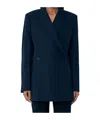 Jil Sander Double-breasted Wool Blazer In Blue