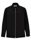 Jil Sander Minimalist Zippered Wool Overshirt In Black