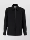 Jil Sander Minimalist Zippered Wool Overshirt In Black
