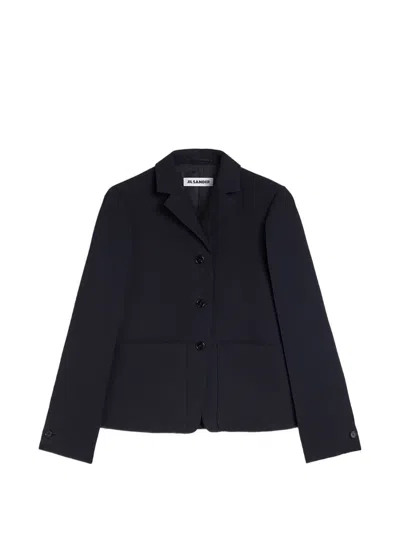 Jil Sander Gabardine Wool Blazer In Black