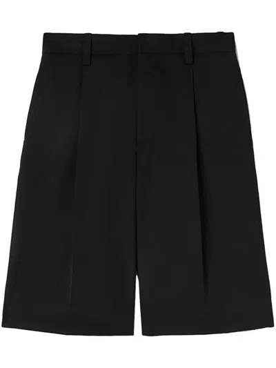 Jil Sander Gabardine Wool Shorts With Visible Lining Layer In Black