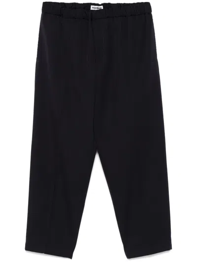 Jil Sander Gabardine Wool Trousers In Blue