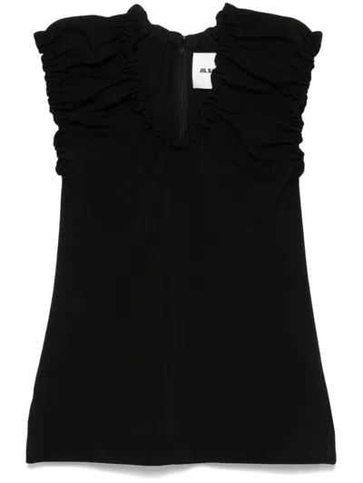 Jil Sander Gathered Blouse In Black