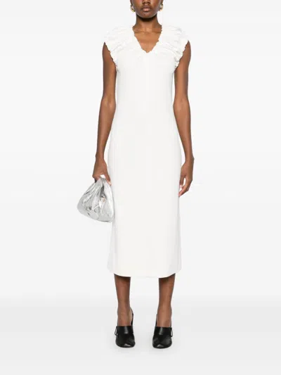 Jil Sander Gathered Blouse In White