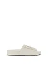 Jil Sander Gathered Calfskin Sandals With Design