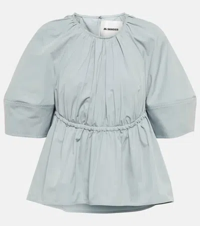Jil Sander Top Aus Baumwolle In Blue