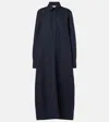 Jil Sander Hemdblusenkleid Aus Baumwollpopeline In Blau