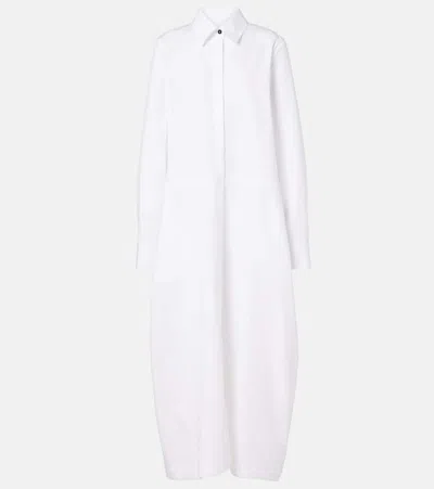 Jil Sander Hemdblusenkleid Aus Baumwollpopeline In Weiss