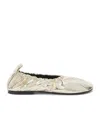 Jil Sander Leather Ballerinas Metallic Finish In White