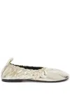 Jil Sander Leather Ballerinas Metallic Finish In Yellow