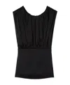 Jil Sander Acetate Blend Top Puffed Sleeves In Black