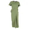 Jil Sander Gathered Shift Dress In Green Polyester In Green