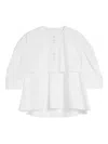 Jil Sander Gathered Short-sleeves Poplin Shirt In White