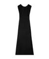 Jil Sander Gathered V-back Sleeveless Gown In Black