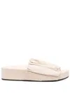 Jil Sander Gathered Texture Open Sandals With Platform Sole In Pink