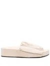 Jil Sander Gathered Texture Open Sandals With Platform Sole In Pink
