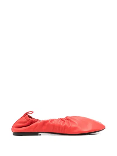 Pre-owned Jil Sander Gathered-detail Ballet Flats In Red