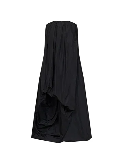 Jil Sander Gathered-detail Strapless Asymmetric Dress In Black