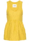 Jil Sander Gaufre Cotton Tank Top In 黄色
