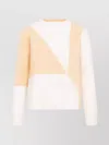 Jil Sander Orange Long-sleeved Wool Sweater In White