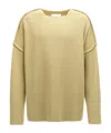 Jil Sander Geometric Neckline Sweater With Dropped Shoulders In Nude
