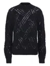 Jil Sander Geometric-pattern Knit Sweater In Black