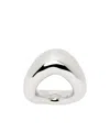 Jil Sander Silver Band Ring In White