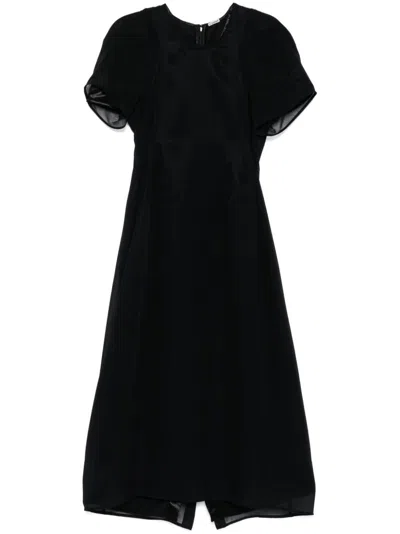 Jil Sander Georgette Dress In Black