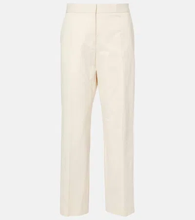 Jil Sander Gerade Cropped-hose Aus Baumwolle In Beige
