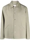 Jil Sander Shirt Jacket With Logo In Medium Green