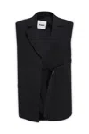 Jil Sander Buckle Lapel Sleeveless Jackets In 1