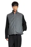 Jil Sander Sleeveless Wool Jacket With High Ribbed Collar In Gray