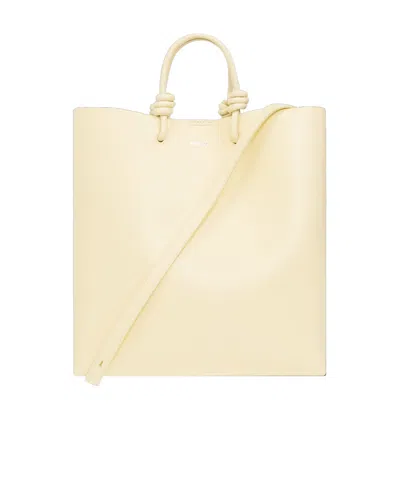 JIL SANDER JIL SANDER LOGO EMBOSSED KNOT DETAILED TOTE BAG