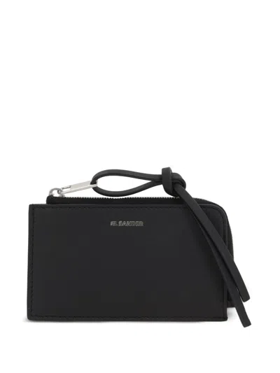 Jil Sander Giro Leather Pouch In Black
