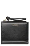 Jil Sander Giro Mini Leather Wallet In Black