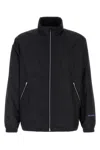 Jil Sander Polyester Jacket High Collar Elastic Cuffs In Blue