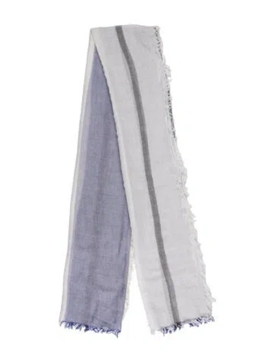 Pre-owned Jil Sander Glitter Striped Scarf In Blue/neutrals