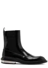 Jil Sander Glossed Leather Chelsea Boots In Black