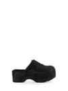 Jil Sander Platform Mules With Plush Fur And Rounded Toe