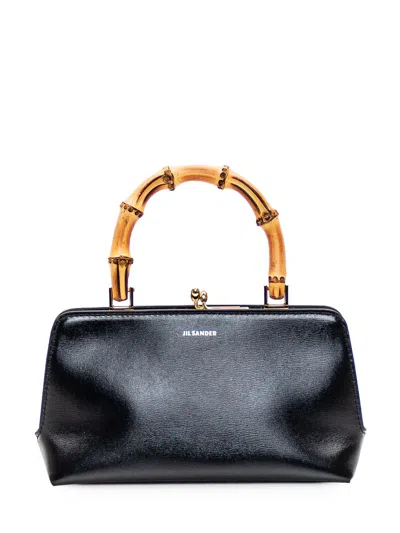 Jil Sander Goji Bamboo Mini Handbag In Black