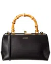 Jil Sander Goji Bamboo-handle Mini Bag In Black