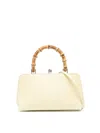 Jil Sander Goji Bamboo Mini Leather Tote Bag In White