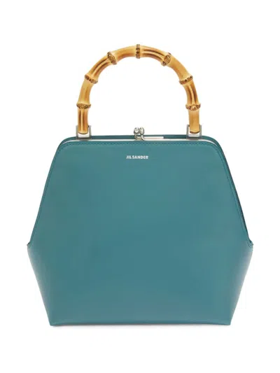 Jil Sander Goji Bamboo Tote Bag In Blue