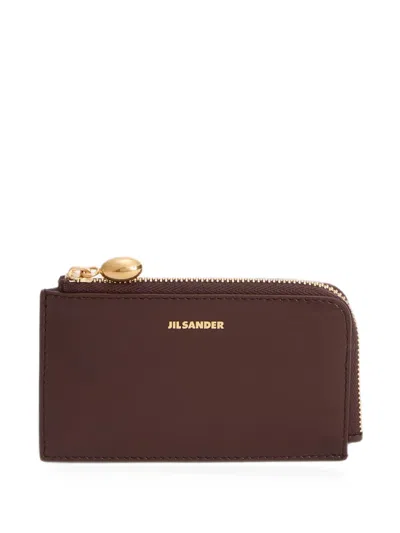 Jil Sander Goji Coin Purse Small In Brown