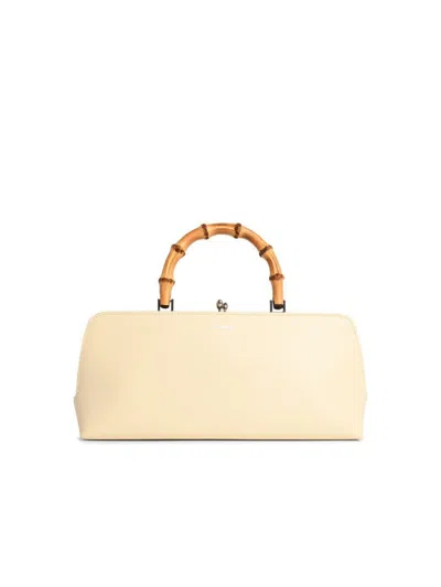 Jil Sander 'goji' Cream Leather Bag In Beige